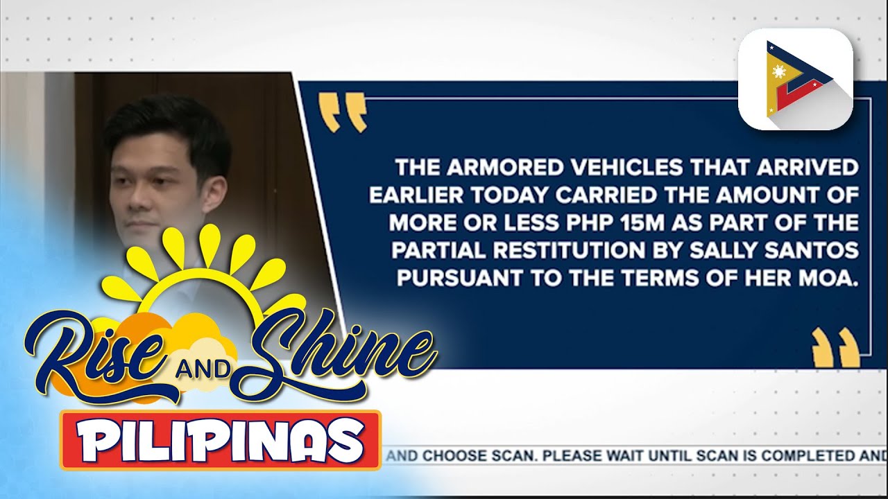 May-ari ng SYMS Construction Company na si Sally Santos, nagsauli ng P15M sa DOJ