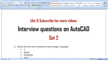 Autocad interview Questions & answers set 2- Mechanical, Civil & Electrical