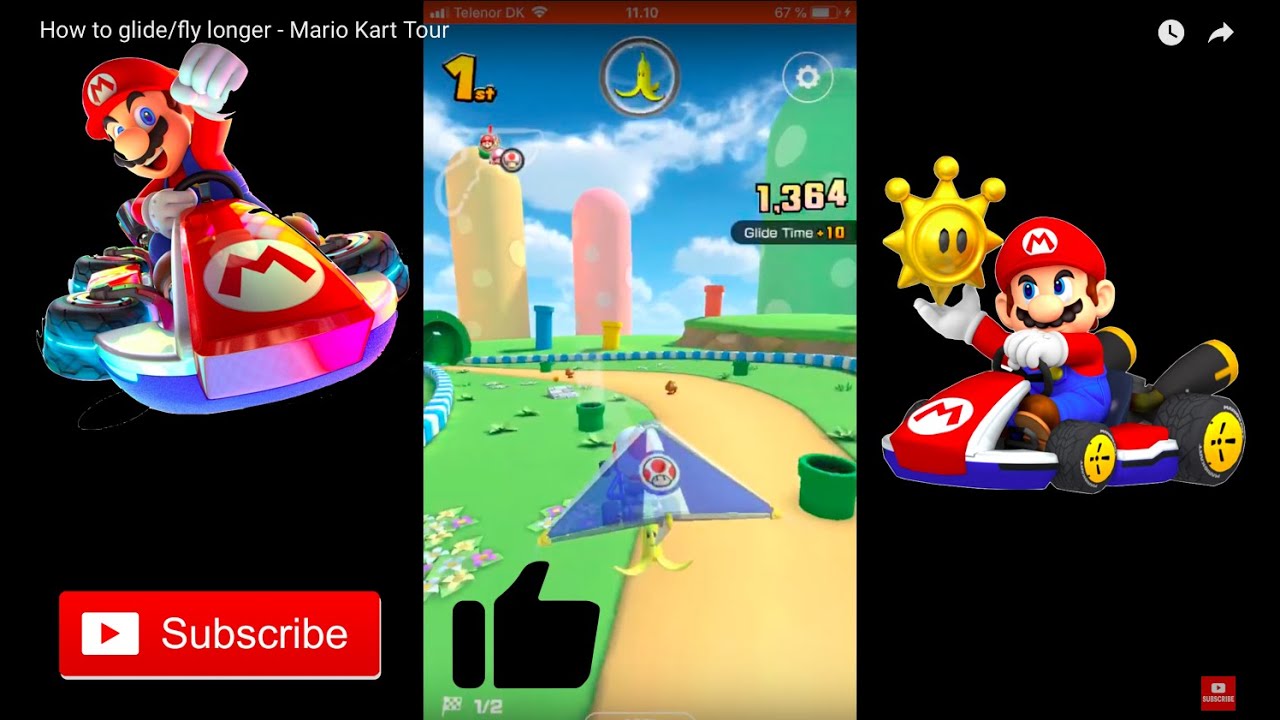 How to glide/fly longer Mario Kart Tour YouTube