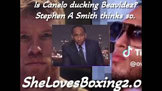 Even a broke clock right twice a day!! StephenASmith says Canelo Alvarez is ducking Benevidez! 🥊🥊🥊