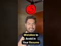 3 Resume Mistakes #shorts #shortsfeed #ytshorts #resume #resumetips #ats #atsresume