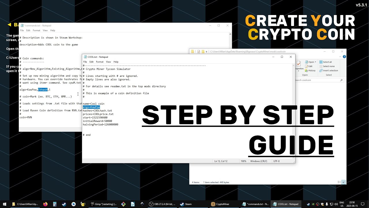 How to create your own crypto currency mod - step by step guide