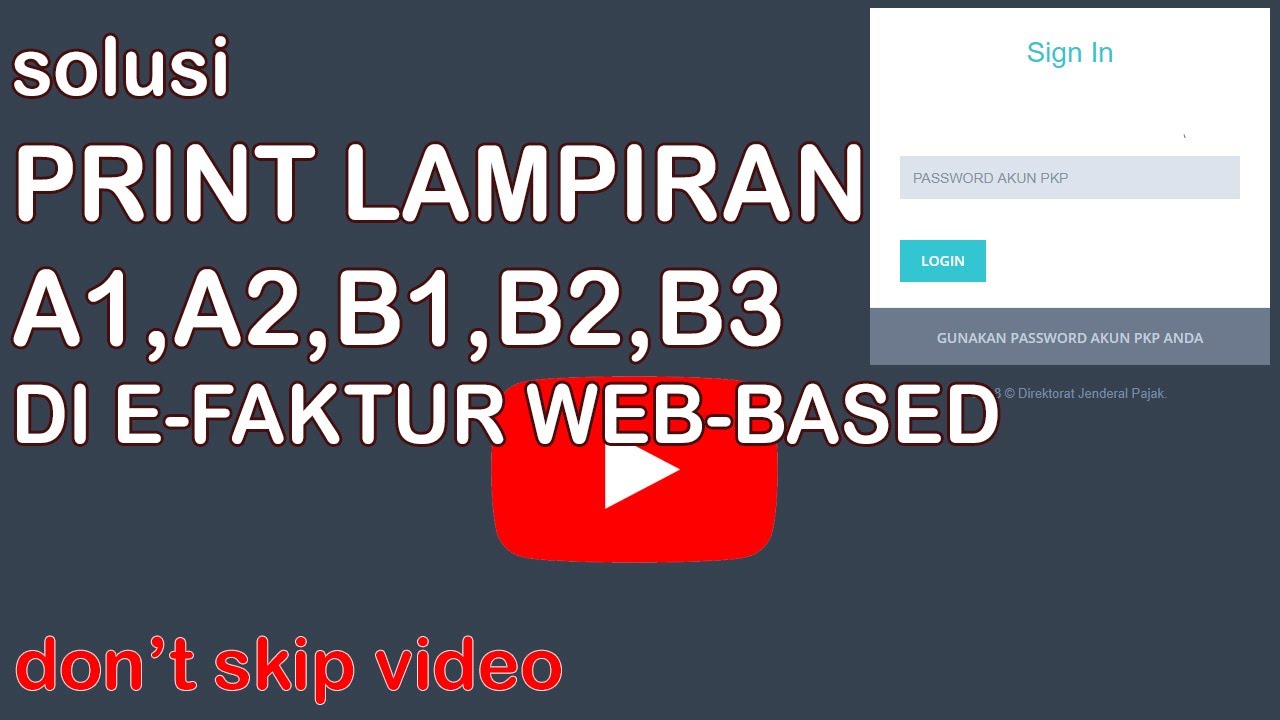 Solusi cetak lampiran a1 a2 b1 b2 dan b3 di e faktur web based 