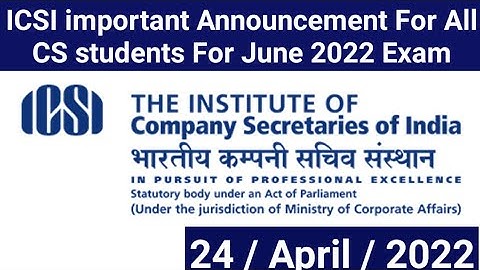 ICSI Most Important Announcement For All CS students & Members