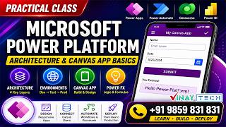 Power Apps Canvas App Full Practical Demo | Microsoft Power Apps Training in Hyderabad | Vinay tech|
