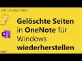 Das #Lösungsvideo 807: Gelöschte Seiten in OneNote für Windows wiederherstellen