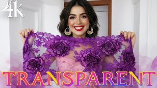 4K Transparent Sheer Dress Try On Haul Lingerie & Mesh Dress Review Summerbikini Trend 2025