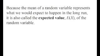 Ch 4.3 Expected value of X