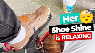 LOVE her - ASMR Shoe Shine Near me to bright my Shoes