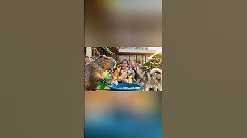 Capybara cùng Chị Rumi giúp bà tắm con chó và cái kết #capybara