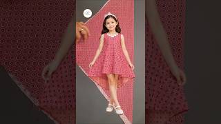 Easy beginner sewing tutorial | Simple high-low dress for kids 🌸 #sewing #diy #fashion #dress