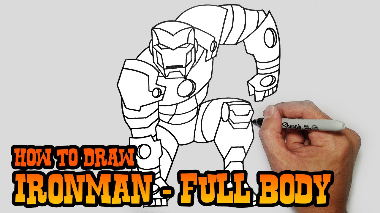 How to Draw Ironman- Full Body- Video Lesson - YouTube