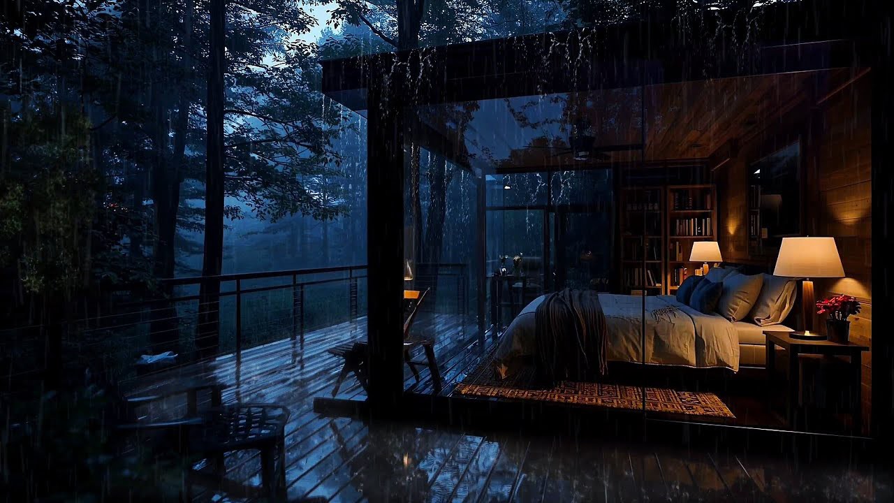 Best Rain in the Forest Cabin 🌲 | Peaceful Sleep with Rain Sounds - YouTube