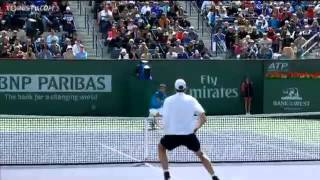 Roger Federer Hits Hot Shot In Indian Wells Final