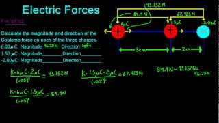 Electric forces with three charges