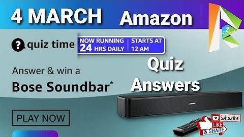 Amazon Daily Quiz Time Answers- 4 MARCH | Fun Zone Quiz Time | Answer & Win Bose Soundbar