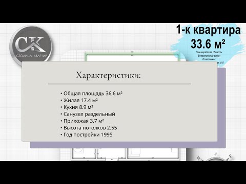 Обзор 1 комнатной  квартиры в продаже  Всеволожск, Василеозерская,5