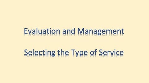 Evaluation and Management (E/M) Coding -  Types of E/M