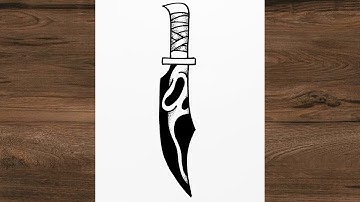 How to draw GHOSTFACE in knife - SCREAM │ EASY drawing for beginners │ Easy things to draw