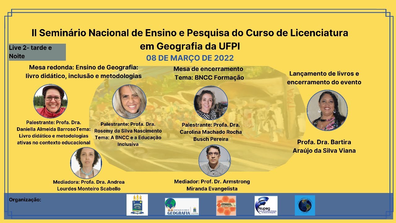 II Seminário Nacional de Ensino e Pesquisa do Curso de Licenciatura em Geografia da UFPI