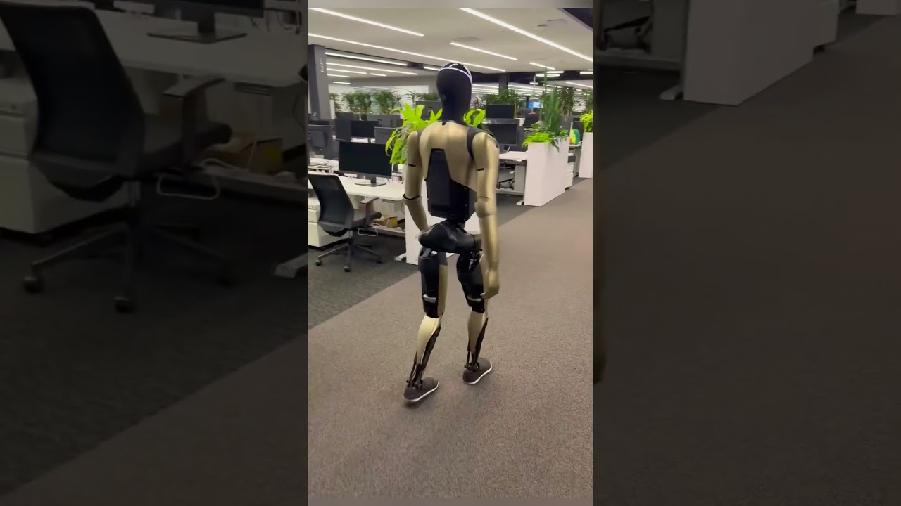 Elon Takes GOLD Optimus AI Robot to the Office!