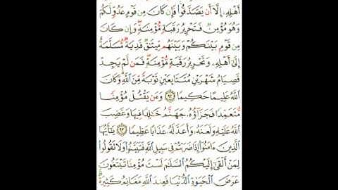 سورة النساء الآيات ( 92 ـ 94 ) صفحة ( 93 )