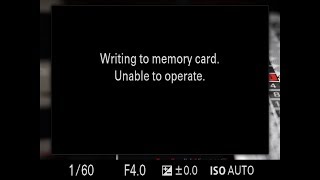 Eliminating Sony Writing to memory card Unable to Operate errors