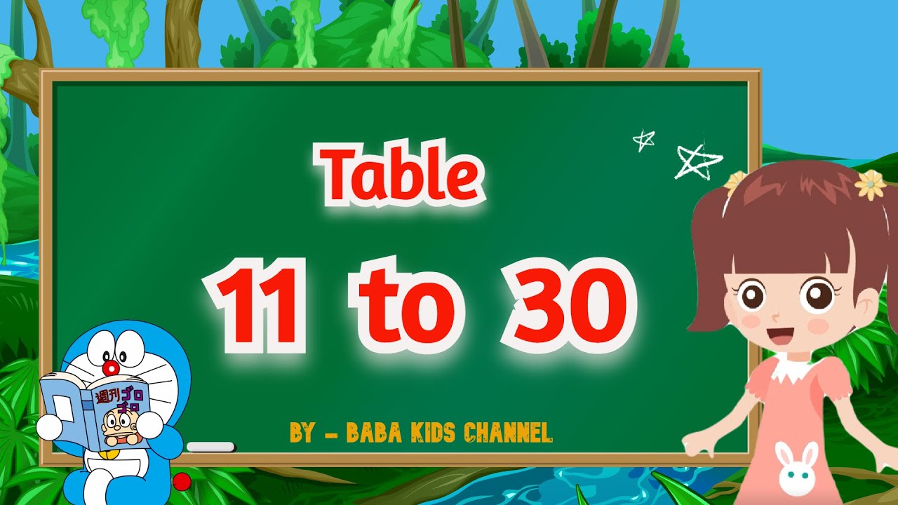 Table 11 to 30  Learn Multiplication Table 11 to 30 in English  11 to 30 Table 11 se 30 Tak table