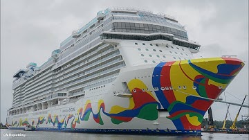 NORWEGIAN ENCORE | spectacular ship launch / float out at MEYER WERFT | 4K