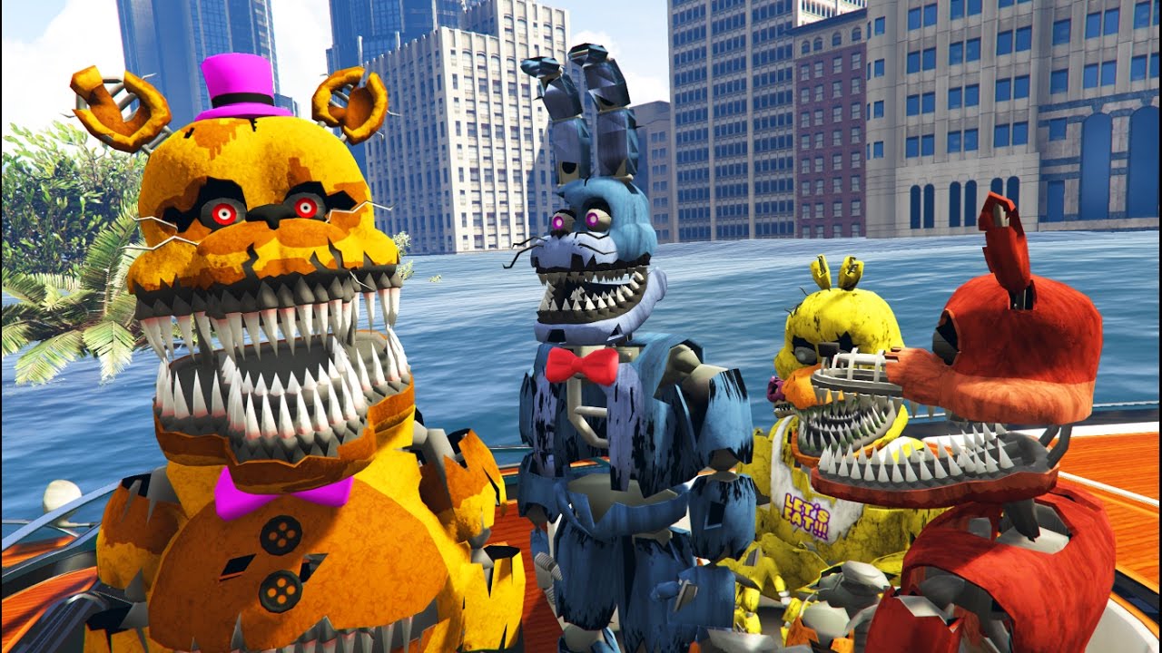 NIGHTMARE ANIMATRONICS vs TSUNAMI DISASTER! (GTA 5 Mods FNAF Funny Moments) funny moments in soccer