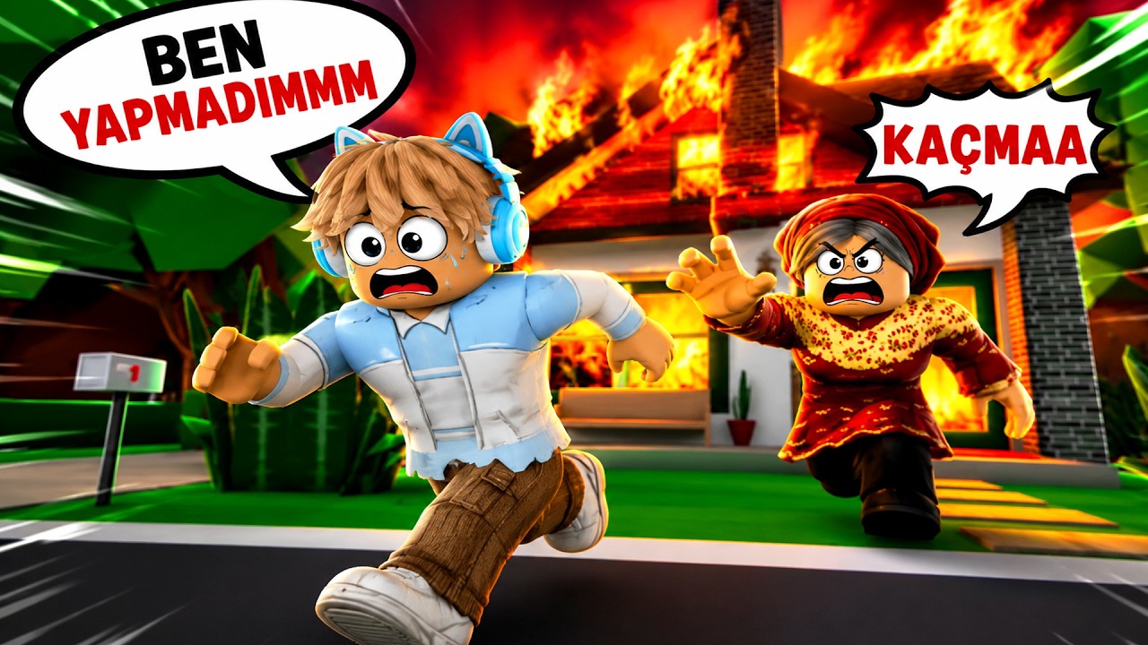 😱 KEM GÖZLÜ NECATİ AYŞE TEYZE'NİN EVİNİ YAKTI | Her şey tersine Döndü 😱 Roblox Brookhaven