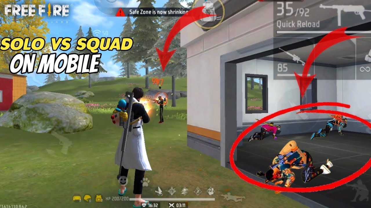 Solo vs Squad Gameplay On Mobile - Garena Free Fire | Abhi Star - YouTube