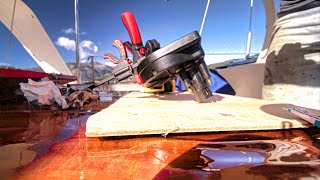 Dinghy repair with NAPKIN HOLDER! Sailing Exodos, ep.48