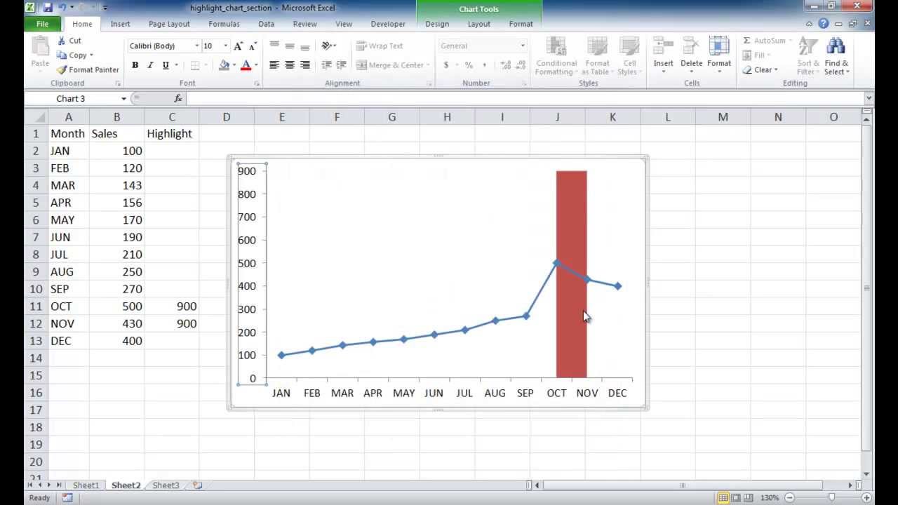 Excel Chart Shade Area Under Curve