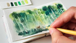 Relaxing Paint With Me ✧ My Favorite Watercolor Forest Tricks screenshot 3
