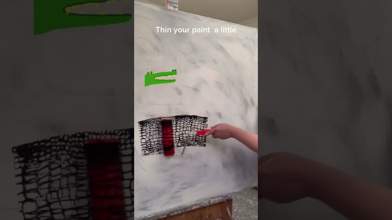 Crocodile paint roller technique .