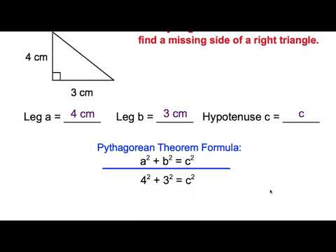 Using the Pythagorean Theorem to Find a Missing Side of a Right ...