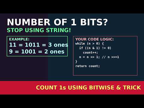 Number of 1 Bits - LeetCode 191 Java | Count Set Bits using (n & 1) Bitwise Trick | | Java Owl