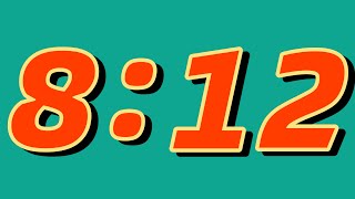 8 Minute and 12 Second Countdown Timer ⏰ | Bright green screen and huge numbers