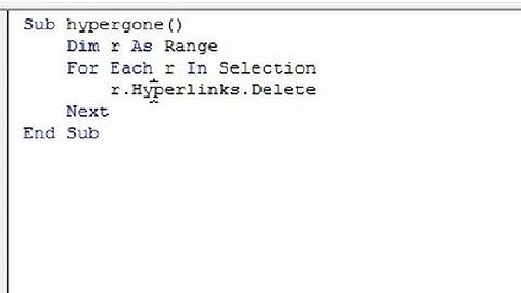 How to Remove Hyperlinks in VBA : Computer Programming