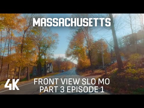 4K New England Fall Foliage Drive | Massachusetts Scenic Roads & Relaxing Autumn Colors - Pt 3; Ep 1