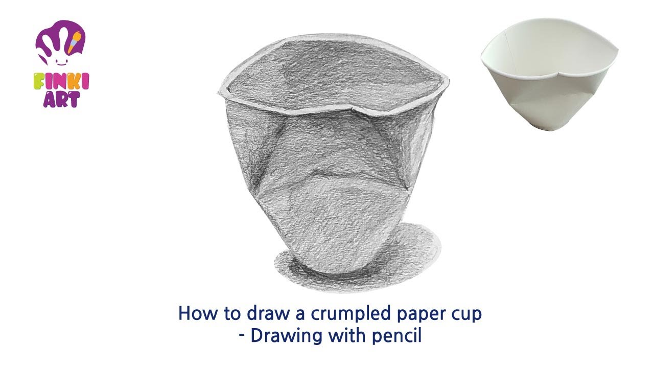 How to depict a crumpled paper cup - YouTube