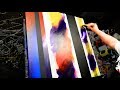 Abstract Painting Demonstration in Acrylics using masking tape and splatter - Iberis