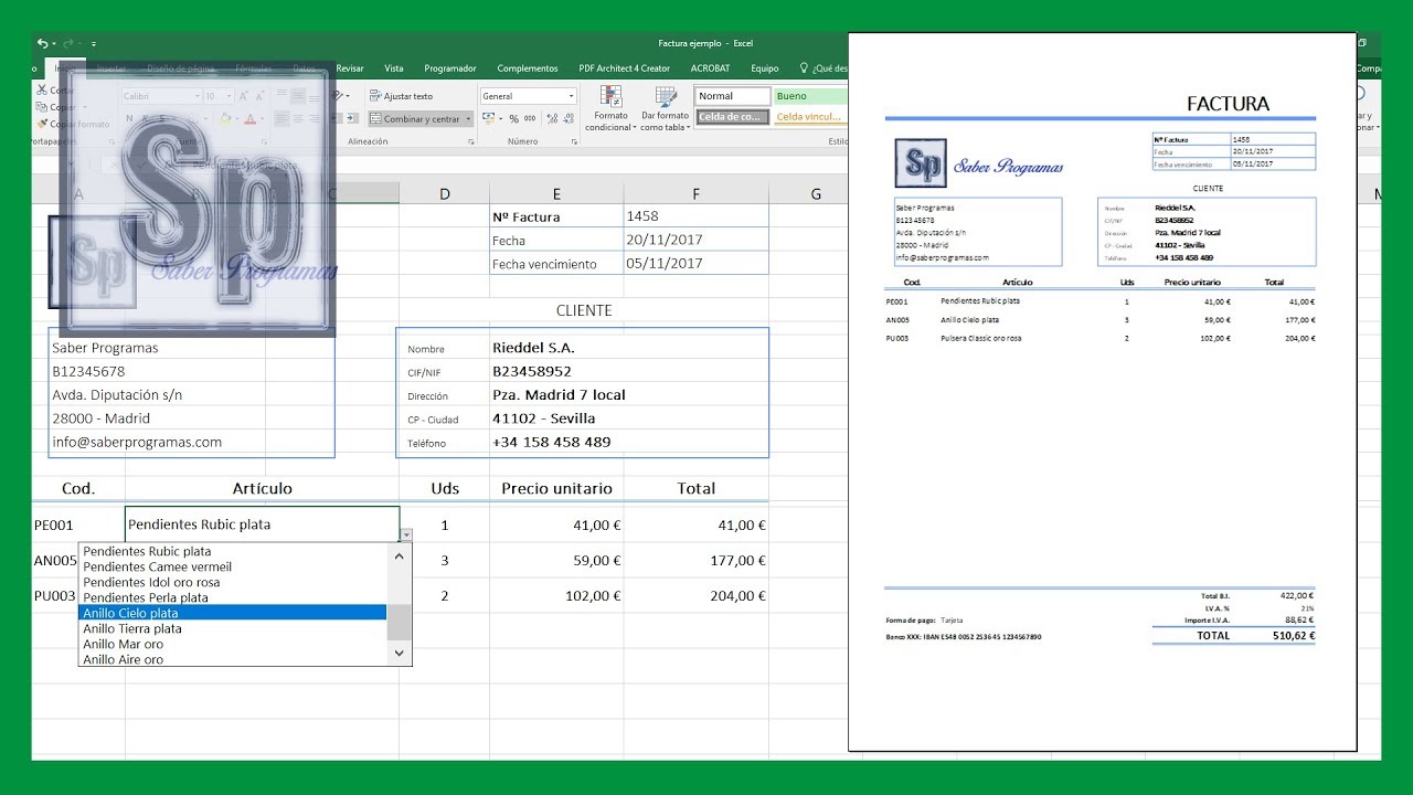 Hacer Factura Con Excel Excel - Crear factura automática en Excel. Tutorial en español HD - YouTube