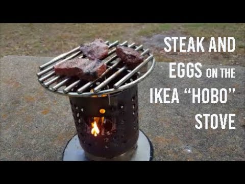 Steak and Eggs on the IKEA "Hobo" Stove - YouTube