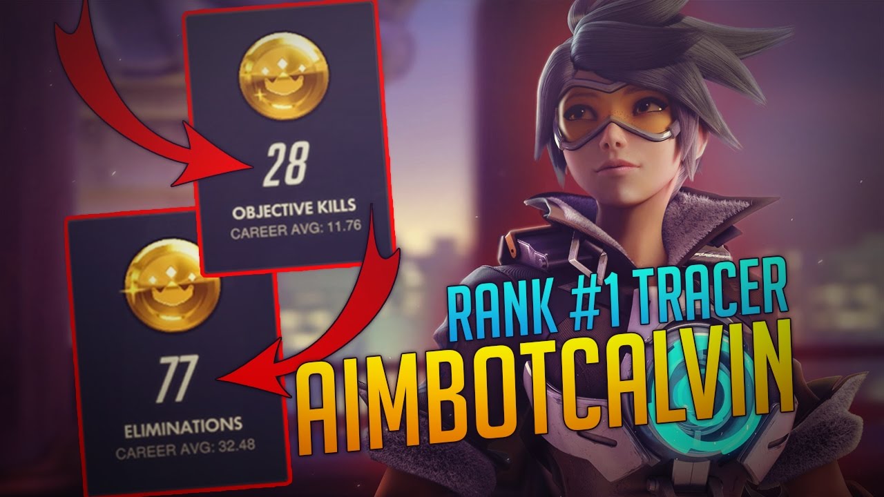 80 ELIMS RANK #1 TRACER PLAYER - AimbotCalvin (Overwatch)