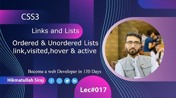 🔴 CSS 3 Tutorial 2024 in Pashto|| List & Link, Ordered, Unordered List,Link, Hover,Visited & Active.