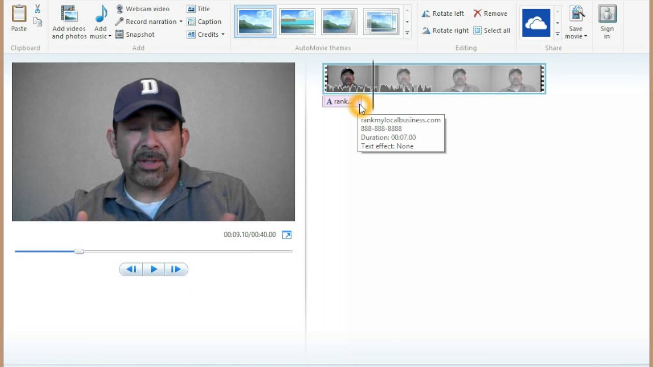How to add text to video in windows movie maker - YouTube