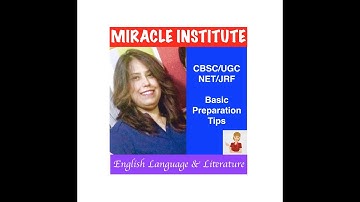 CBSE/UGC/-NET/JRF:  Basic Preparation Tips/MIRACLE