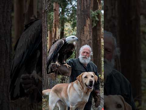 The story of the heroic golden retriever who saved the injured eagle